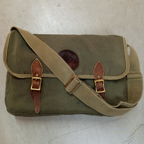 Duluth Pack Bags Vintage Duluth Pack Canvas Messenger Bag Crossbody Dark Green W Leather